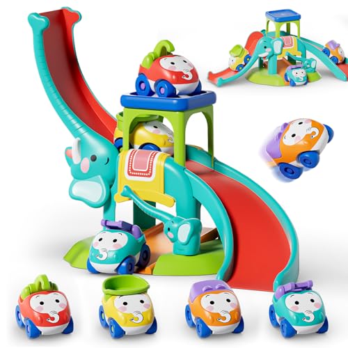 Spielzeug für Jungen im Alter von 1 bis 3 Jahren, Elefantenrutsche mit 4 Tierautos, Spielzeug für Kleinkinder, Geschenke zum 1. Geburtstag für Jungen im Alter von 1 bis 3 Jahren Spielzeug für Jungen im Alter von 1 bis 3 Jahren, Elefantenrutsche mit 4 Tierautos, Spielzeug für Kleinkinder, Geschenke zum 1. Geburtstag für Jungen im Alter von 1 bis 3 Jahren von Lehoo Castle