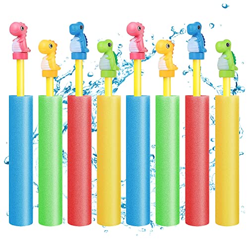 Wasserpistole Schaumstoff, Lehoo Castle 8pcs Wasserspritzpistole, 21CM Wasserpistole Kinder Spritzpistole, Wasserpistole Klein, Wasserspritze für Jungen und Mädchen | Sommerfest (Dinosaurier) von Lehoo Castle