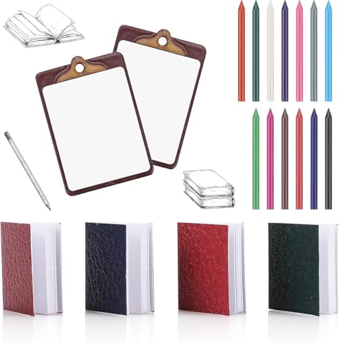 19 Stück Dollhouse Mini Book Clipboard Buntstift Set, Puppe Schulbedarf Sets Miniatur Buch Zwischenablage Wachsmalstift 1:12 Puppenhaus DIY Dekor Puppe Schule Spielset Zubehör von Leikedun