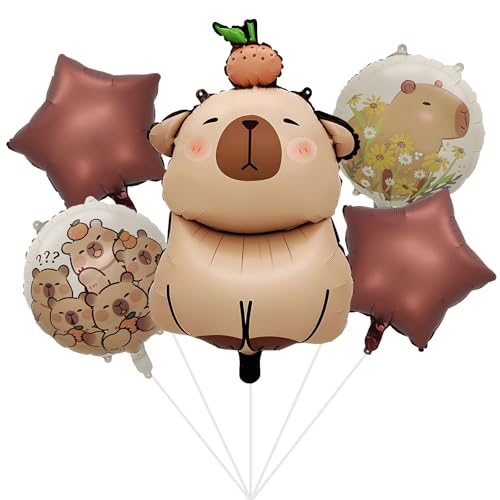 5 Stück Capybara Party Balloons,Capybara Folienballons Cartoon Animal Balloon Set,Tiere Luftballon Aluminium Folie Capybara- Dekoration für Kinder Geburtstag Party Dekoration 5 Stück Capybara Party Balloons,Capybara Folienballons Cartoon Animal Balloon Set,Tiere Luftballon Aluminium Folie Capybara- Dekoration für Kinder Geburtstag Party Dekoration von Leikedun