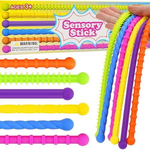 6 sensorische Stäbe zum Stressabbau, sensorisches Spielzeug, Fidget Toys aus Silikon für Kinder und Erwachsene, Linderung von Angstzuständen 6 sensorische Stäbe zum Stressabbau, sensorisches Spielzeug, Fidget Toys aus Silikon für Kinder und Erwachsene, Linderung von Angstzuständen von Leikedun