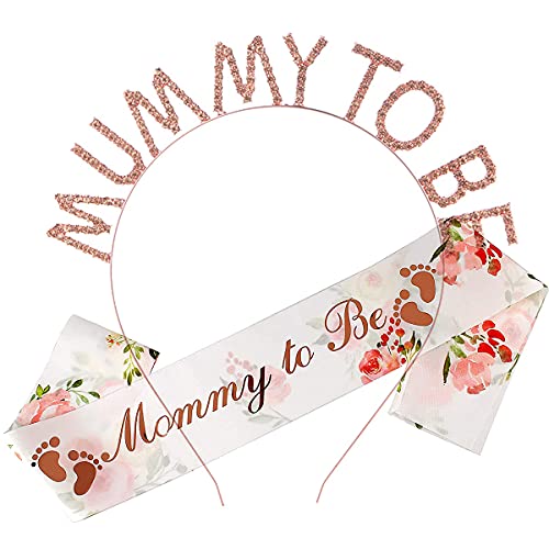 Leikedun Mummy to Be Schärpe, Mutter Roségold Tiara Krone, Baby Shower Party Schärpe, Schwangerschaft Mutterschaft Werdende Mutti Mama Dekorationen Geschenk, 1Set/2 Stück Leikedun Mummy to Be Schärpe, Mutter Roségold Tiara Krone, Baby Shower Party Schärpe, Schwangerschaft Mutterschaft Werdende Mutti Mama Dekorationen Geschenk, 1Set/2 Stück von Leikedun