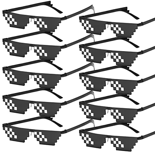 Leikurvo 10 Stück Thug Life Sonnenbrille, Mosaik Brille Party Sonnenbrille MLG Fun Sonnenbrille Unisex Sonnenbrillen Spielzeug Pixel Brille Set ideal für Partys und Verkleidungen Leikurvo 10 Stück Thug Life Sonnenbrille, Mosaik Brille Party Sonnenbrille MLG Fun Sonnenbrille Unisex Sonnenbrillen Spielzeug Pixel Brille Set ideal für Partys und Verkleidungen von Leikurvo