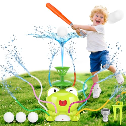 Wasserspielzeug Wassersprinkler Kinder Outdoor Catch The Ball Freien Gartenspielzeu, Spinning Spray Wasser Spielen Spiel mit 8 Wiggle Tubes, Garten Sprinkler, 2-in-1 Garten Rasen Pool Spaß für Kinder von Leiortufa