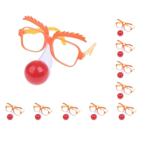 Leisurealeaneag 10er-Set lustige Clown-Brillen mit roter Nase, für Partys, Kostümpartys von Leisurealeaneag
