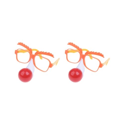 Leisurealeaneag 2er-Set lustige Clown-Brillen mit roter Nase, für Partys, Kostümpartys von Leisurealeaneag