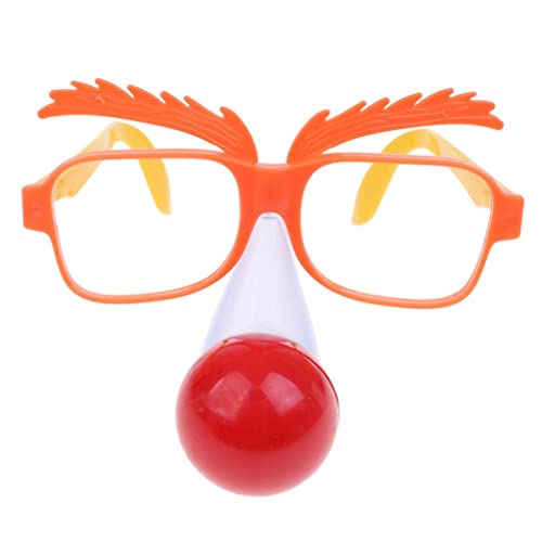 Leisurealeaneag Lustige Clown-Brille mit roter Nase, Party-Kostüm von Leisurealeaneag