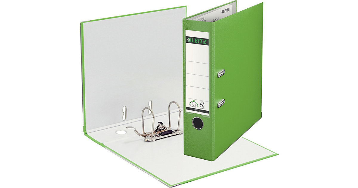 Aktenordner Graupappe/PP 1010 hellgrün A4 180°, Breite 8 cm Aktenordner Graupappe/PP 1010 hellgrün A4 180°, Breite 8 cm von Leitz