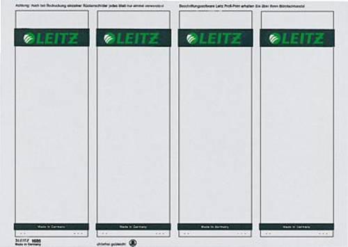 Leitz Ordner-Etiketten 1685-20-85 61 x 191mm Papier Grau Permanent haftend 100St. von Leitz