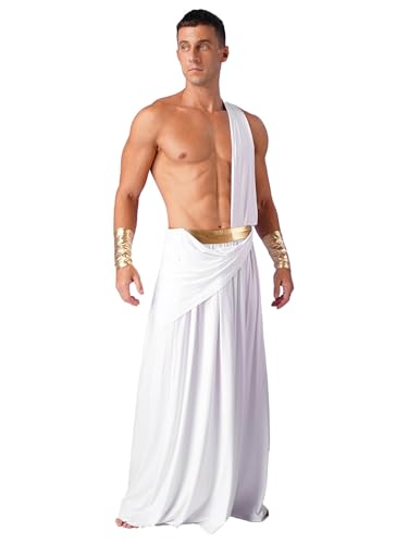 Lejafay Antikes Griechisches Kostüm Für Herren Kriegerrock Einseitige Römische Toga Mit Armreifen Templerkostüm Party Cosplay Halloween Karneval S3xl Weiß 3XL Lejafay Antikes Griechisches Kostüm Für Herren Kriegerrock Einseitige Römische Toga Mit Armreifen Templerkostüm Party Cosplay Halloween Karneval S3xl Weiß 3XL von Lejafay