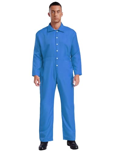 Lejafay Arbeitsoverall Für Herren Mechaniker Overall Mit Reißverschluss Und Taschen Fluganzug Halloween Cosplay Overall Größe S3xl Blau S Lejafay Arbeitsoverall Für Herren Mechaniker Overall Mit Reißverschluss Und Taschen Fluganzug Halloween Cosplay Overall Größe S3xl Blau S von Lejafay