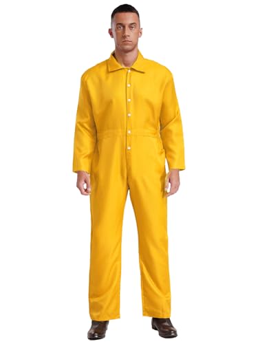 Lejafay Arbeitsoverall Für Herren Mechaniker Overall Mit Reißverschluss Und Taschen Fluganzug Halloween Cosplay Overall Größe S3xl Gelb XXL Lejafay Arbeitsoverall Für Herren Mechaniker Overall Mit Reißverschluss Und Taschen Fluganzug Halloween Cosplay Overall Größe S3xl Gelb XXL von Lejafay