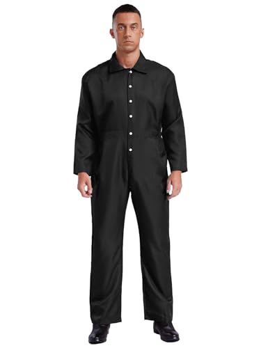 Lejafay Arbeitsoverall Für Herren Mechaniker Overall Mit Reißverschluss Und Taschen Fluganzug Halloween Cosplay Overall Größe S3xl Schwarz XL Lejafay Arbeitsoverall Für Herren Mechaniker Overall Mit Reißverschluss Und Taschen Fluganzug Halloween Cosplay Overall Größe S3xl Schwarz XL von Lejafay