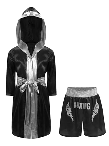 Lejafay Boxanzug Für Jungen Und Mädchen Von 6 Bis 16 Jahren Seide Mit Metallisierten Details Und Shorts Mit Glänzenden Buchstaben Schwarz Silber 134-140 Lejafay Boxanzug Für Jungen Und Mädchen Von 6 Bis 16 Jahren Seide Mit Metallisierten Details Und Shorts Mit Glänzenden Buchstaben Schwarz Silber 134-140 von Lejafay
