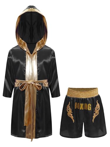 Lejafay Boxanzug Für Jungen Und Mädchen Von 6 Bis 16 Jahren Seide Mit Metallisierten Details Und Shorts Mit Glänzenden Buchstaben Schwarzes Gold 158-164 Lejafay Boxanzug Für Jungen Und Mädchen Von 6 Bis 16 Jahren Seide Mit Metallisierten Details Und Shorts Mit Glänzenden Buchstaben Schwarzes Gold 158-164 von Lejafay