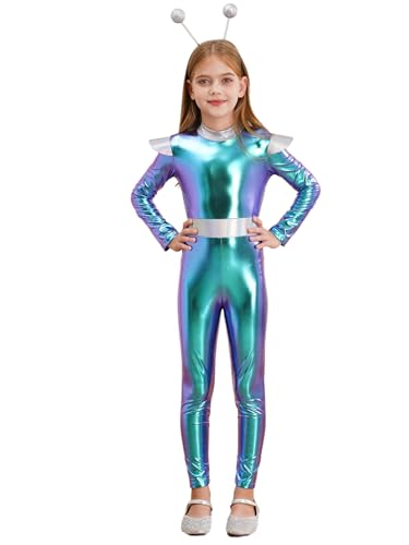 Lejafay Holographisches Alien Affenmädchen Weltraumsoldat Kostüm Mit Alien Stirnband Außenraum Cosplay Kostüm Für 5 16 Jahre Blau 146-152 Lejafay Holographisches Alien Affenmädchen Weltraumsoldat Kostüm Mit Alien Stirnband Außenraum Cosplay Kostüm Für 5 16 Jahre Blau 146-152 von Lejafay