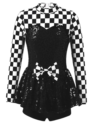 Lejafay Langes Ärmel Tanzkleid Für Mädchen Mit Pailletten Und Karomuster Zirkus Tänzerin Kostüm Rennfahrer Kostüm Karneval Jahre Schwarz 158-164 Lejafay Langes Ärmel Tanzkleid Für Mädchen Mit Pailletten Und Karomuster Zirkus Tänzerin Kostüm Rennfahrer Kostüm Karneval Jahre Schwarz 158-164 von Lejafay