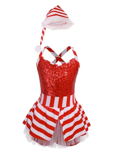 Lejafay Weihnachtsfestkleid Für Mädchen Mit Pailletten Und Rüschen Im Streifendesign Plus Weihnachtshut Karamellstangenkostüm Festlich Jahre Rot 134-140 Lejafay Weihnachtsfestkleid Für Mädchen Mit Pailletten Und Rüschen Im Streifendesign Plus Weihnachtshut Karamellstangenkostüm Festlich Jahre Rot 134-140 von Lejafay