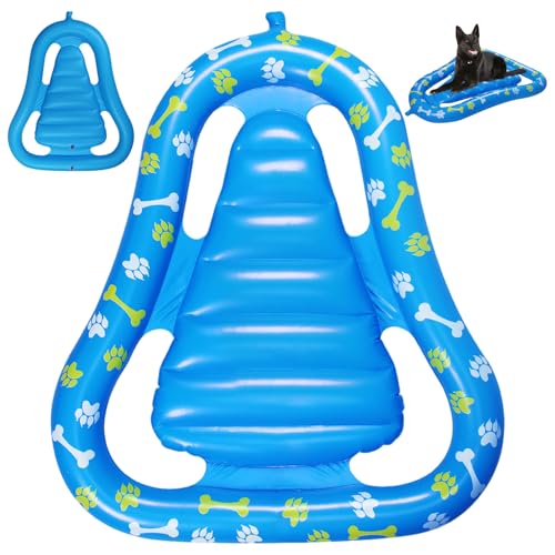 Hundepool Float, 47 x 36 Zoll PVC aufblasbarer Hund Floatie, Punktionsschutz Haustierpool Float für Lake River Floatie von LejeMaek