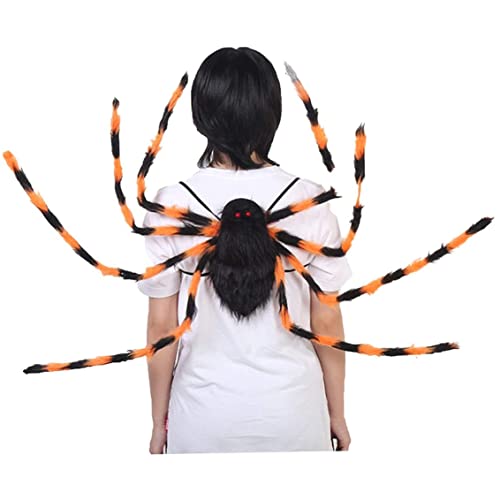 LejeMaek Halloween Erwachsener Spinnen -Rucksackkostüm Schwarzer farbenfroher Mann Spinnen Kleidung Lustige Frau Süßigkeitenbeutel 9 Beine Horror Plüschdekoration (farbenfroh) Kostüm, Riese, Hallowee von LejeMaek