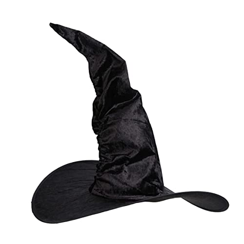 LejeMaek Halloween Hexenhut Großer Frauen Hexenhut Schwarzes Kostümzubehör Halloween Cosplay -Accessoires Velvet, Hüte, Kostüm, Lolita, Hallo von LejeMaek