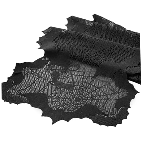 LejeMaek Halloween -Tischläufer Gothic Spitzenspinnen Web Bat Tisch Läufer Spooky Black Halloween Dekorationen für Home Cafe Party, 13x68 Zoll, Gotik, Spitzenrunn von LejeMaek
