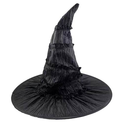 LejeMaek Hexenhut 15.8x11.8 Ruched Wizard Hut Black Cap Witch Kostüm für Halloween Party Maskerade Cosplay LejeMaek Hexenhut 15.8x11.8 Ruched Wizard Hut Black Cap Witch Kostüm für Halloween Party Maskerade Cosplay von LejeMaek