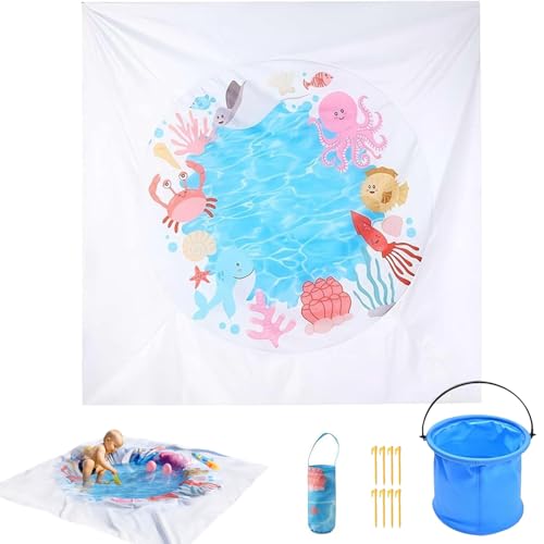 LejeMaek Strandpool, 6, 6 Fuß niedliche Cartoon Meerestiere Babypool mit Aufbewahrungstasche und gemahlene Anker, tragbare und wasserdichte quadratische Pfütze für Garten, Outdoorbeach für Kleinkind LejeMaek Strandpool, 6, 6 Fuß niedliche Cartoon Meerestiere Babypool mit Aufbewahrungstasche und gemahlene Anker, tragbare und wasserdichte quadratische Pfütze für Garten, Outdoorbeach für Kleinkind von LejeMaek