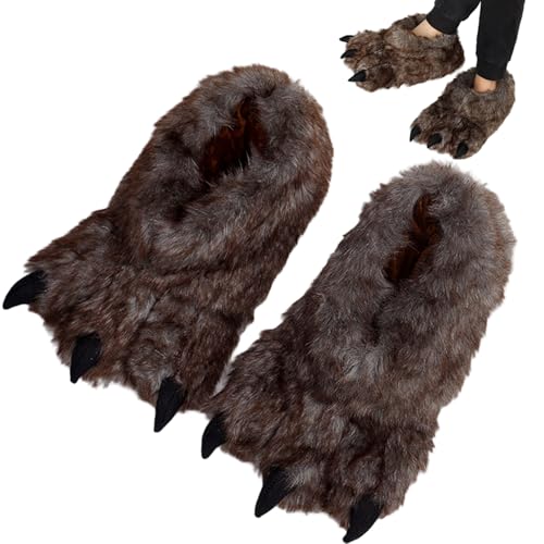 LejeMaek Tierschuhe, warme weiche, rutschfeste Pfotenschuhe, niedliche pelzige Füße Pfoten für Männer Halloween Animal Cosplay Theme Party, EU 42-43 LejeMaek Tierschuhe, warme weiche, rutschfeste Pfotenschuhe, niedliche pelzige Füße Pfoten für Männer Halloween Animal Cosplay Theme Party, EU 42-43 von LejeMaek