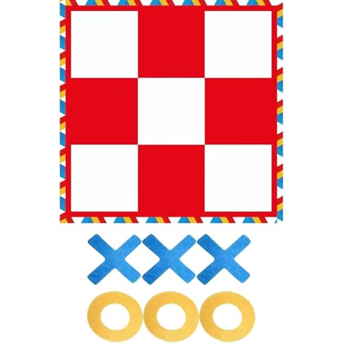 Tic Tac Toe Game Outdoor, 47 x 47 Zoll tragbarer Riese Tic Tac Toe, lustige Outdoor -Spiele für Kinder, Familienriesenspiel von LejeMaek