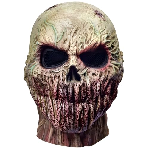 Zombie -Maske Vollköpfe blutige beängstigende Masken für Erwachsene kostenlose Größe Halloween Mask atmungsaktiv von LejeMaek