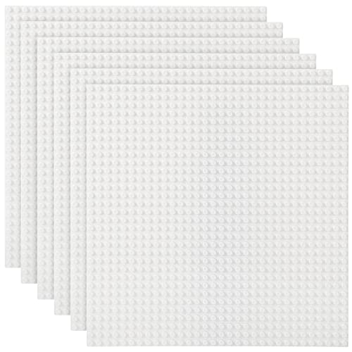 Lekebaby 6 Platten-Set Bauplatte Kompatibel mit Meisten Marken, 25 * 25cm, Weiß Grundplatte von Lekebaby