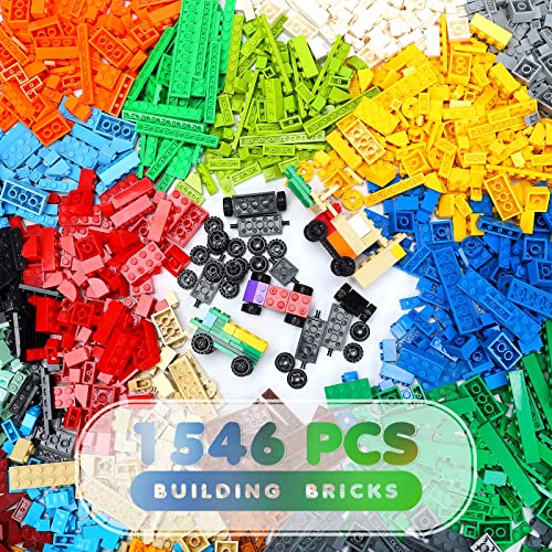 Lekebaby Classic Building Bricks Set, 1546 Teile Basic Building Blocks mit Rädern, Creative Kompatibel mit Allen großen Marken Lekebaby Classic Building Bricks Set, 1546 Teile Basic Building Blocks mit Rädern, Creative Kompatibel mit Allen großen Marken von Lekebaby