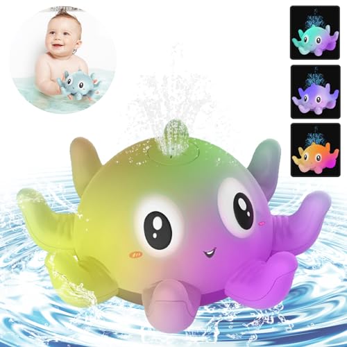 Lekwaiin Badewannenspielzeug Baby Badespielzeug, LED Oktopus Wasserspielzeug Induction Automatischer Wasserstrahl Spielzeug Geschenk für Baby Kinder ab 1 2 3 Jahre Lekwaiin Badewannenspielzeug Baby Badespielzeug, LED Oktopus Wasserspielzeug Induction Automatischer Wasserstrahl Spielzeug Geschenk für Baby Kinder ab 1 2 3 Jahre von Lekwaiin