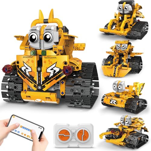 Kinder Programmier roboter 5-in-1 Austauschbare Fernbedienung / APP Steuerung Technic Bausteine Roboter Spielzeug STEAM Bildung Bau Roboter Set 6 bis 13 Jahre alt Junge Geburtstag Urlaub Spielzeug Ges Kinder Programmier roboter 5-in-1 Austauschbare Fernbedienung / APP Steuerung Technic Bausteine Roboter Spielzeug STEAM Bildung Bau Roboter Set 6 bis 13 Jahre alt Junge Geburtstag Urlaub Spielzeug Ges von Leleopodo