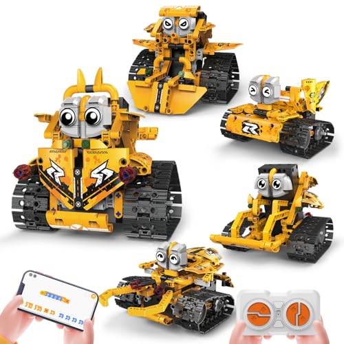 Leleopodo STEM Building Toy, 5-in-1 Fernsteuerung und APP Control Tracking Car Robot Building Kit, Engineering Technology Science Set, Kreative Geschenke für Jungen & Mädchen 7-14 (250 Stück) von Leleopodo
