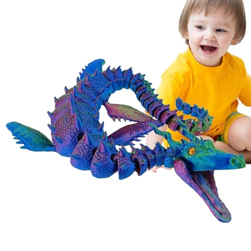 Lembeauty 3D-gedruckte Drachen, artikulierter Drache,Kristalldrache mit flexiblen Gelenken | Beweglicher Drache, Chefschreibtischspielzeug, Fidget-Spielzeug für Erwachsene für 3D-Drachen-Enthusiasten von Lembeauty