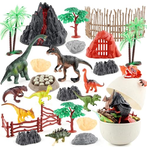 Lembeauty Dinosaurierfiguren,Dinosaurierspielzeug für Kinder | Leichtes Dinosaurier-Ei-Spielzeugset | Unterhaltsames Lern- und Lernspielzeug, realistisches Miniaturspielzeugset für fantasievolles von Lembeauty