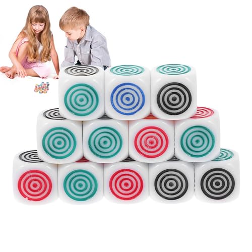 Lembeauty Farblehrwürfel, Lernwürfel - Sechsseitige Würfel, runde Ringwürfel,12 Stück kindersicheres Lernspielzeug, verbessert die Farberkennung für Kinder, Jungen und Mädchen von Lembeauty