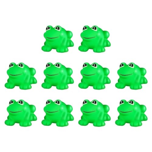Lembeauty Froschfigur,Kleine Frösche | Lustiger grüner Frosch,10 Stück lustige kleine Tiere zum Schwimmen in der Badewanne, Gummifrosch-Partydekorationen, kleine Tiere zum Verstecken für Kinder von Lembeauty