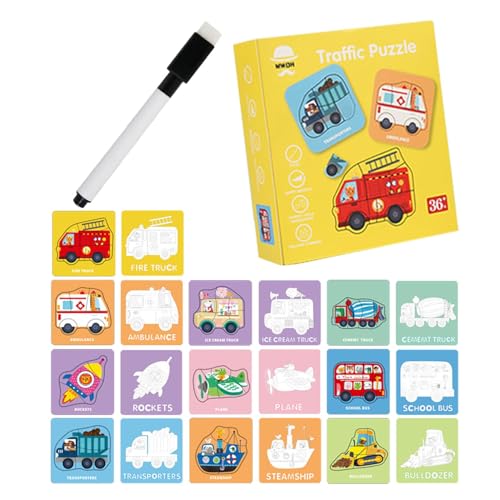 Lembeauty Puzzle für Kinder im Vorschulalter, Puzzlespielzeug für Vorschulkinder, 10-teiliges Cartoon-Puzzle-Spielzeug, Lernspielzeug, Vorschul-Lernaktivitäten für Kinder im Alter von 0–3 Jahren, von Lembeauty