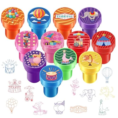 Lemicin 24 Stück Zirkus-Karnevalsstempel für Kinder, Zirkus, selbstfärbende Stempel, Mini-Stempel, Partygeschenke, sortiertes Set für Jungen, Mädchen, Schule, Klassenzimmer, Belohnungen Lemicin 24 Stück Zirkus-Karnevalsstempel für Kinder, Zirkus, selbstfärbende Stempel, Mini-Stempel, Partygeschenke, sortiertes Set für Jungen, Mädchen, Schule, Klassenzimmer, Belohnungen von Lemicin