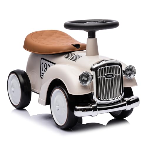 LEMODO Rutschauto ab 1 Jahr, Kinderauto im Retrodesign, Rutscherfahrzeug mit Hupe und Stauraum, Kinderfahrzeug mit Flüsterreifen, Rutschfahrzeug in weiß LEMODO Rutschauto ab 1 Jahr, Kinderauto im Retrodesign, Rutscherfahrzeug mit Hupe und Stauraum, Kinderfahrzeug mit Flüsterreifen, Rutschfahrzeug in weiß von Lemodo