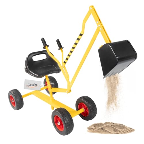 Lemodo Sitzbagger mit Reifen, Sandbagger 360° drehbar, Kinderbagger mit Schwenk- und Greiffunktion, Spielzeugbagger mit Schaufel, Kinderbagger mit Rädern, Kinder Sandspielzeug, Bagger für Sandkasten Lemodo Sitzbagger mit Reifen, Sandbagger 360° drehbar, Kinderbagger mit Schwenk- und Greiffunktion, Spielzeugbagger mit Schaufel, Kinderbagger mit Rädern, Kinder Sandspielzeug, Bagger für Sandkasten von Lemodo