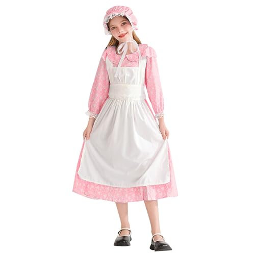 Lemoiitea Mädchenkleider-Set, modisch, Blumendruck, Puppenkragen, langärmeliges Kleid + Hut + Schürze, Anzüge für europäisches Herrenmädchenkleid, Kinderkostüm, Cosplay-Kostüm, 4–12 Jahre Lemoiitea Mädchenkleider-Set, modisch, Blumendruck, Puppenkragen, langärmeliges Kleid + Hut + Schürze, Anzüge für europäisches Herrenmädchenkleid, Kinderkostüm, Cosplay-Kostüm, 4–12 Jahre von Lemoiitea