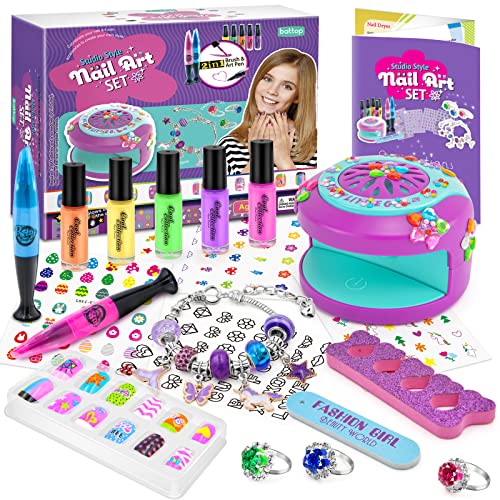 LemonDream Maniküre-Set für Kinder 6 7 8 9 10 11 12, Nagellack-Set mit Schmuck, Spielzeug, Nägel, Make-up, Geschenkidee, Geburtstag, Mädchen von LemonDream
