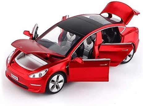 Berühmte Auto 1.32 Tesla X Modell Legierung Casting Modell Druck Fahrzeuge Autos Spielzeug Für Kinder Geschenk Kinder Spielzeug (Color : Red) von Lempefe