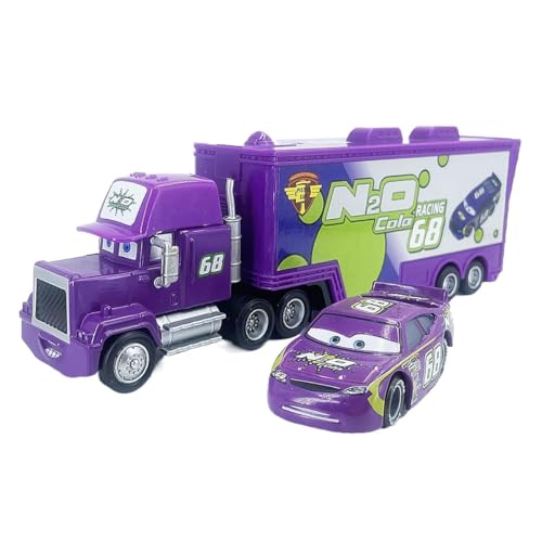 Lempefe Cars Spielzeug, 2-teiliges Set, Fahrzeuge, LKW und Rennauto für Kinder, LKW, Transporter, Modellauto, perfekte Geschenke für Kinder, Geburtstag/Belohnung (Nr. 68) von Lempefe