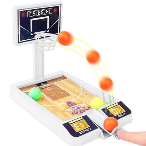 Lempefe Desktop Basketballspiel, Finger Basketball, Basketball Flipper, Finger Basketball Spiel, Mini Finger Spielzeug Basketball, Basketball Desktop Spielzeug, für Kinder und Erwachsene (Weiß) von Lempefe