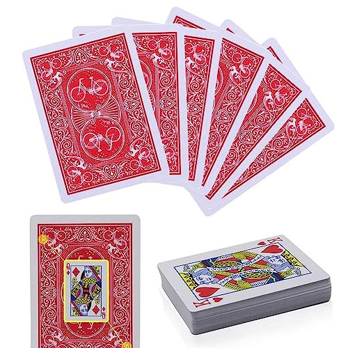 Lempefe Magische Spielkarten, geheime Pokerkarten für Zaubertricks für Erwachsene, Durchsicht und Perspektive (1 Set, rot) von Lempefe